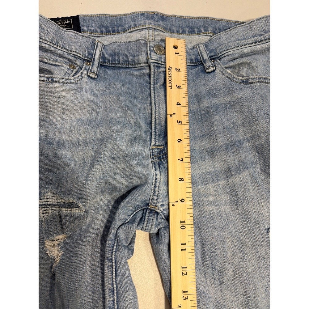 Abercrombie & Fitch Felix Super Slim Distressed Light Wash Jeans Mens 32x34 - Picture 6 of 12